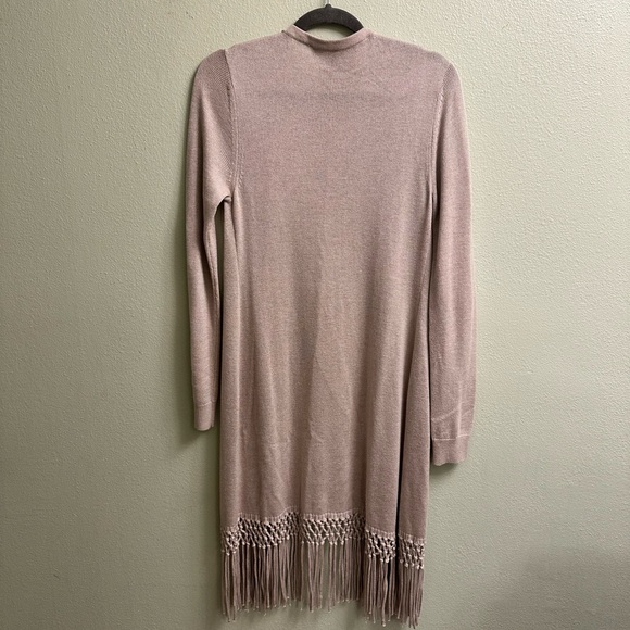 White House Black Market Long Open Cardigan Sweater Size Small Beige - Picture 2 of 10